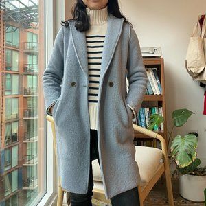 J. Crew Daphne Coat In Powder Blue Italian Boiled Wool (00)